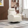 JiaDa Upholstered Swivel Glider.Rocking Chair for Nursery in White Teddy.Modern Style One Left Bag