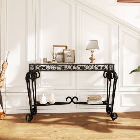 Modern Style Fancy Glass and Metal Table for Entrance, Console Tables for Entryway, Sturdy Hallway Table with Storage