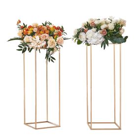 VEVOR 2PCS 31.5inch High Wedding Flower Stand, With Acrylic Laminate,Metal Vase Column Geometric Centerpiece Stands