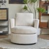 Swivel Barrel Chair, Comfy Round Accent Sofa Chair for Living Room, 360 Degree Swivel Barrel Club Chair, Leisure Arm Chair for Nursery, Hotel, Bedroom