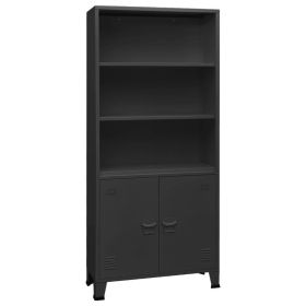 Industrial Bookshelf Anthracite 31.5"x12.6"x70.9" Steel