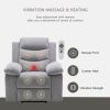 Power Recliner Chair with Adjustable Massage Function, Velvet Electric Power Chair for Elderly with One Side Pockets