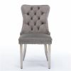 Furniture, Collection Modern, High-end Tufted Solid Wood Contemporary Velvet Upholstered Dining Chair with Chrome Stainless Steel Plating Legs