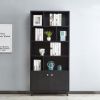 Bookcase, Bookshelf with Doors, Black--[Old sku:AM180710-B]