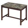 TREXM 3-Piece Modern Faux Marble Versatile Bar Table Set with Storage Drawers and Padded Stools