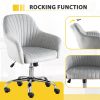 Accent chair Modern home office leisure chair with adjustable velvet height and adjustable casters (LIGHTGRAY)