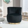 COOLMORE 360 Degree Swivel Cuddle Barrel Accent Sofa Chairs, Round Armchairs with Wide Upholstered, Fluffy Velvet Fabric Chair for Living Room