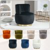 COOLMORE 360 Degree Swivel Cuddle Barrel Accent Sofa Chairs, Round Armchairs with Wide Upholstered, Fluffy Velvet Fabric Chair for Living Room