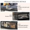 47 Inch Modern Coffee Table with Storage Shelf, Farmhouse Rectangle Living Room Center Table for Small Spaces,Easy Assembly(Antique Black)