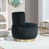 COOLMORE 360 Degree Swivel Cuddle Barrel Accent Sofa Chairs, Round Armchairs with Wide Upholstered, Fluffy Velvet Fabric Chair for Living Room