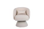 Swivel Accent Chair Armchair, Round Barrel Chair in Fabric for Living Room Bedroom(Beige)