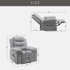 Power Recliner Chair with Adjustable Massage Function, Velvet Electric Power Chair for Elderly with One Side Pockets