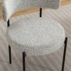 Burbank Modern Round Boucle Dining Chairs, Set of 2, Black White