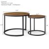 Set of 2 Coffee Table Nesting Side Round End Table Top Sturdy Metal Frame Desk Centerpiece Living Room Bedroom Apartment Modern Industrial Simple Nigh