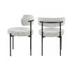 Burbank Modern Round Boucle Dining Chairs, Set of 2, Black White