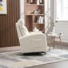 JiaDa Upholstered Swivel Glider.Rocking Chair for Nursery in White Teddy.Modern Style One Left Bag