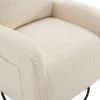 JiaDa Upholstered Swivel Glider.Rocking Chair for Nursery in White Teddy.Modern Style One Left Bag