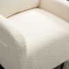 JiaDa Upholstered Swivel Glider.Rocking Chair for Nursery in White Teddy.Modern Style One Left Bag