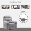 Power Recliner Chair with Adjustable Massage Function, Velvet Electric Power Chair for Elderly with One Side Pockets