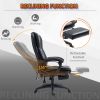 High Back Massage Office Chair with 6-Point Vibration, 5 Modes, Executive Chair, PU Leather Swivel Chair with Reclining Back, and Retractable Footrest