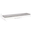 Floating Wall Shelf Concrete Gray 35.4"x9.3"x1.5" MDF