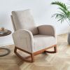 27.56'' Wide Linen Rocking Chair Accent Chair in Beige Color