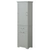 Tall Bathroom Storage Cabinet, Freestanding Storage Cabinet with Two Different Size Drawers and Adjustable Shelf, MDF Board with Painted Finish