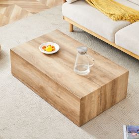 Elevate your living space with this modern MDF coffee table that showcases smooth (Color: as Pic)