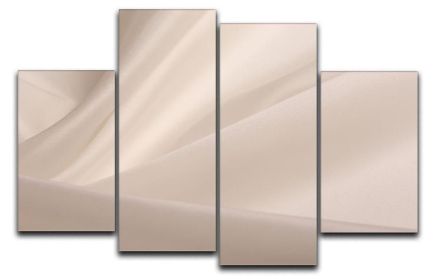 Satin fabric champagne 4 Split Panel Canvas (Type: Standard Framed Canvas Print (Split-Panel), size: 35" x 22" / 89cm x 56cm (Approx))