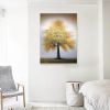 Hand Painted Oil Painting Original Tree Painting on Canvas Large Abstract Gold Big Tower Tree Landscape Acrylic Oil Painting Modern Living Room Wall A