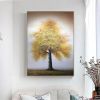 Hand Painted Oil Painting Original Tree Painting on Canvas Large Abstract Gold Big Tower Tree Landscape Acrylic Oil Painting Modern Living Room Wall A